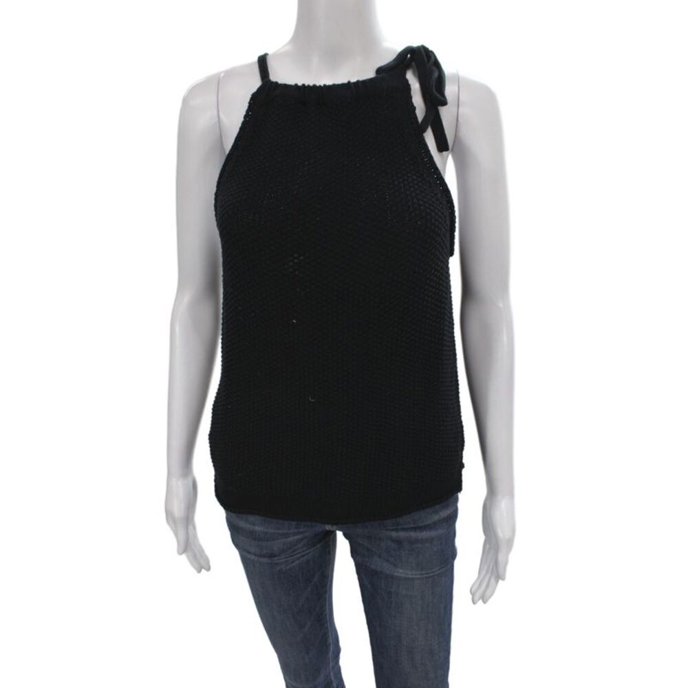 Rag & Bone Women Black Cotton High Neck Sleeveless Pullover Sweater Size S